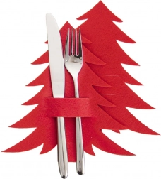 Karácsonyfa alakú evőeszköztartó, piros, 2 db