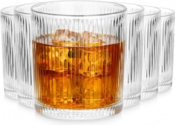 Barázdált üvegpoharak 310 ml, 6 db-os készlet Vilde