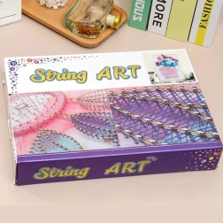 String Art kreatív készlet LED-fényekkel, 21 × 30 cm – sün virágok között