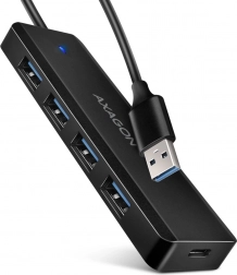 AXAGON HUE-C1A utazó 4 portos USB hub 5 Gb/s USB‑C táplálással