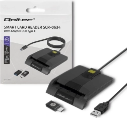 Qoltec USB-C chipkártya olvasó