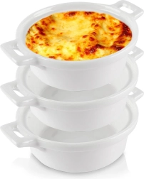 Porcelán sütőtálkák fülekkel, 130 ml, 3 db