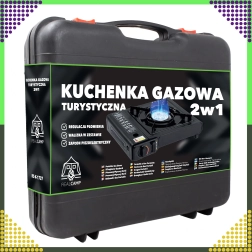 Hordozható túragázfőző 2 az 1-ben, kofferes kivitel