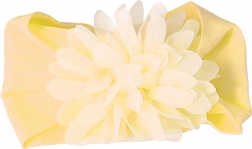 Gyerek fejpánt virággal - ekrü, széles