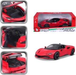 BBURAGO FERRARI SF90 STRADALE 1:18 fém modell, piros