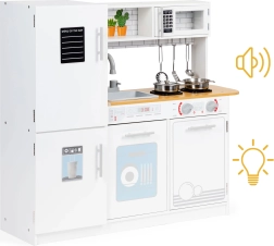 Fa gyerekkonyha LED fénnyel és edényekkel ECOTOYS