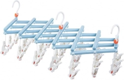 Összecsukható ruhaszárító csipeszekkel, 29 klipsz, világoskék