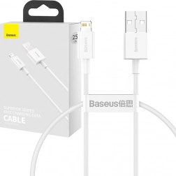 Baseus Superior USB–Lightning kábel 0,25 m, 2,4 A (fehér)