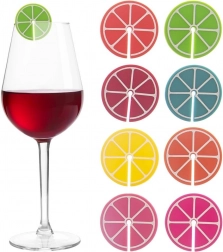 Szilikon pohár- és üvegpohár-jelölők, 8 db