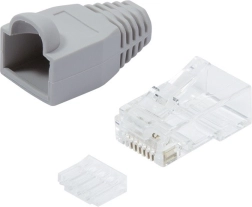 RJ45 CAT.6 csatlakozók védelemmel, szürke, csomag 100 db