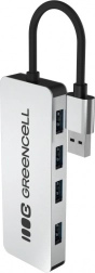usb hub greencell basic 4× usb‑a 3.0 integrált kábellel