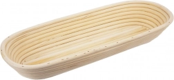 Rattan kelesztőkosár kenyérhez, ovális 43 × 16 × 7 cm, 1,5 kg