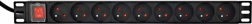 Rack PDU tápcsík 9× FR 1U 16A, 2 m kábellel