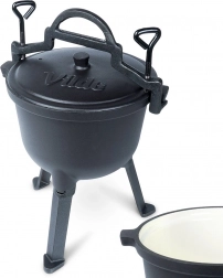 Zománcozott öntöttvas lábas lábakkal és fedővel CAST LINE 4 l