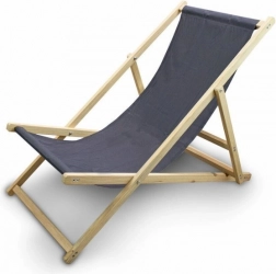 Összecsukható fa strand- és kerti nyugágy állítható háttámlával, antracit