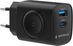 Gembird 20 W‑os USB hálózati töltő USB‑C PD‑vel és USB‑A QC 3.0‑val – fekete