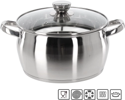 Rozsdamentes acél fazék fedővel Belly 5 l 24 cm