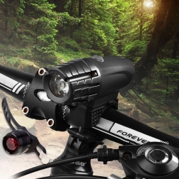 Kerékpár lámpa USB töltéssel + piros hátsó lámpa