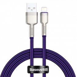 Baseus Cafule fonott USB–Lightning kábel 1 m, 2,4 A, lila