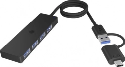 USB Type-C/A csatlakozóval ellátott 4 portos USB Type-A elosztó