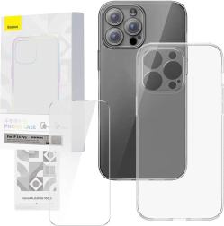 Átlátszó tok és edzett üveg BASEUS Corning iPhone 14 Pro-hoz