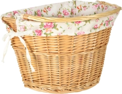 Fonott első kerékpárkosár virágmintás betéttel és click gyorsrögzítéssel