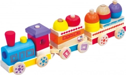 Bino Színes fa vonat MAXI