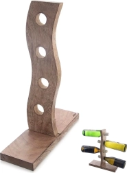 Fa borállvány mangófából 4 palackhoz, 30,5 × 39,5 cm