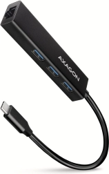 AXAGON HMC-GL3A többportos USB‑C hub 4 az 1-ben GLAN-nal 5 Gb/s, 20 cm kábel