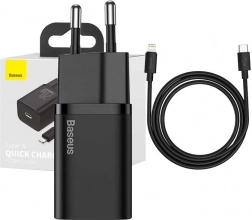 Baseus Super Si gyorstöltő 1C 20W USB-C - Lightning kábellel 1m fekete