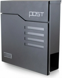 Modern újságtartós postaláda, grafitszürke, horganyzott acél BITUXX