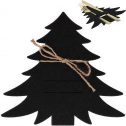 Karácsonyfa alakú evőeszköztartó tokok készlete, fekete, 4 db