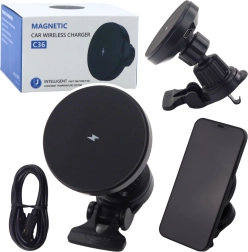 Mágneses autós tartó vezeték nélküli 15 W töltéssel