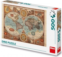 Dino Puzzle ősi világtérkép - 500 darab