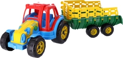 Műanyag traktor utánfutóval gyerekeknek