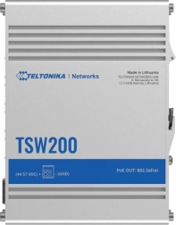 Ipari PoE+ kapcsoló TELTONIKA TSW200, 2× SFP, 8× Gigabit Ethernet