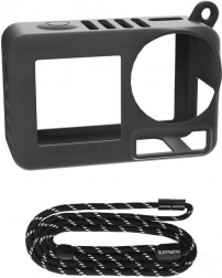 Szilikon tok, nyakpánttal az OSMO ACTION 5 PRO-hoz, fekete