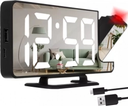 Led ébresztőóra projektorral és tükörrel