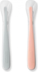 Easy-Feed szilikon etetőkanál-készlet – szürke és halvány korall