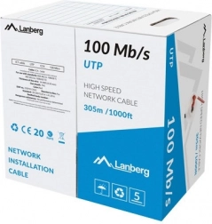 LAN kábel UTP 100 Mb/s 305 m CCA, piros