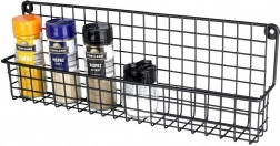 Fém függő fűszertartó polc – fekete