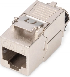 Keystone modul RJ45 (8P8C) Cat 8.1 STP, árnyékolt, szerszámmentes, acél