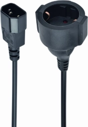 IEC320 C14–SCHUKO (F) tápkábel adapter 15 cm