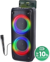 hordozható Bluetooth hangszóró MEDIA-TECH FUNBOX BT karaokeval és RGB háttérvilágítással