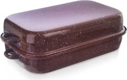 Zománcozott tepsi fedővel, 2,9 l, téglalap alakú