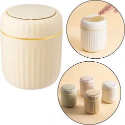 Bézs mini szemetes nyitható fedéllel