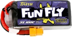 Tattu Fun Fly 1300 mAh 11,1 V 3S 100C LiPo akkumulátor XT60 csatlakozóval