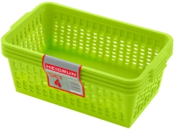 HEIDRUN műanyag kosarak 25 × 14,5 × 10,5 cm, 4 darabos készlet