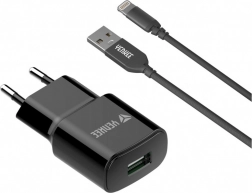 USB töltő Lightning kábellel 1m 12W 2,4A