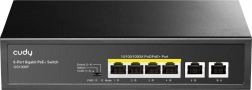 Gigabites PoE+ switch, 6 port, 65 W